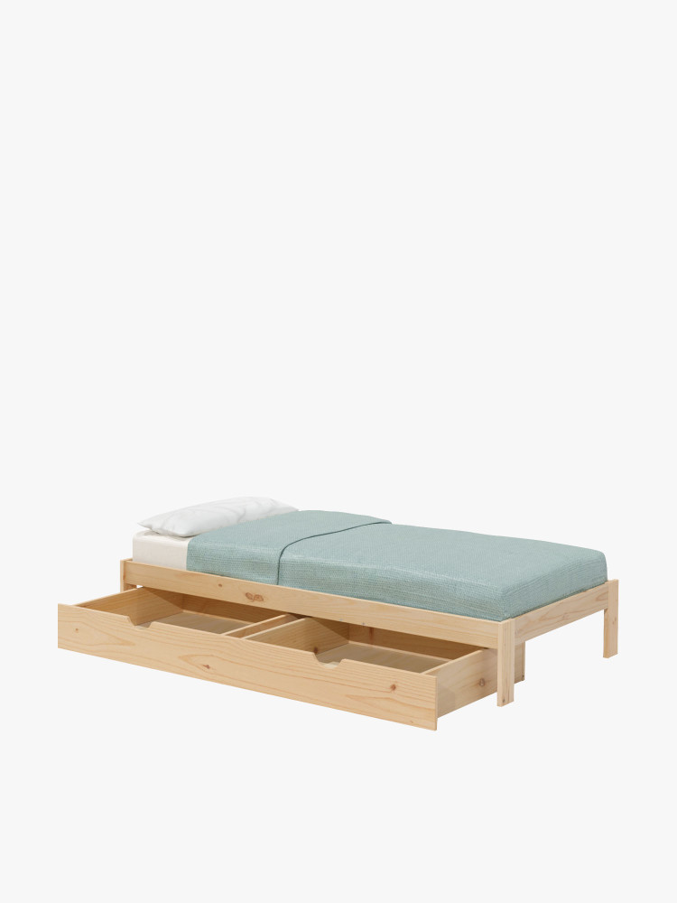 Cama 105 de madera de pino con cajón de almacenaje | LUFE