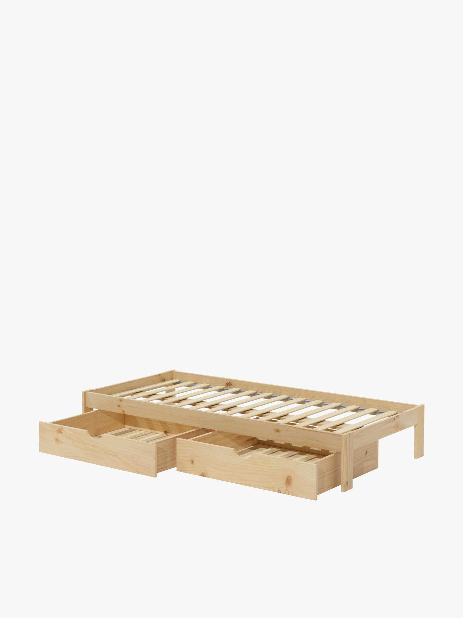 Cama 105 de madera de pino certificada con cajones | LUFE
