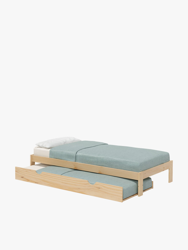 Cama 105 de madera ecológica de pino con cama nido | LUFE