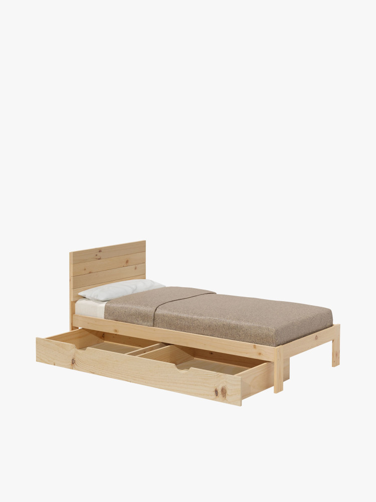 Cama individual de 105 con almacenaje y cabecero | LUFE