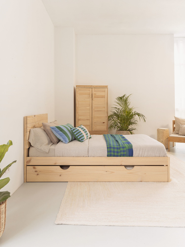 Cama individual de 105 con almacenaje y cabecero | LUFE 2