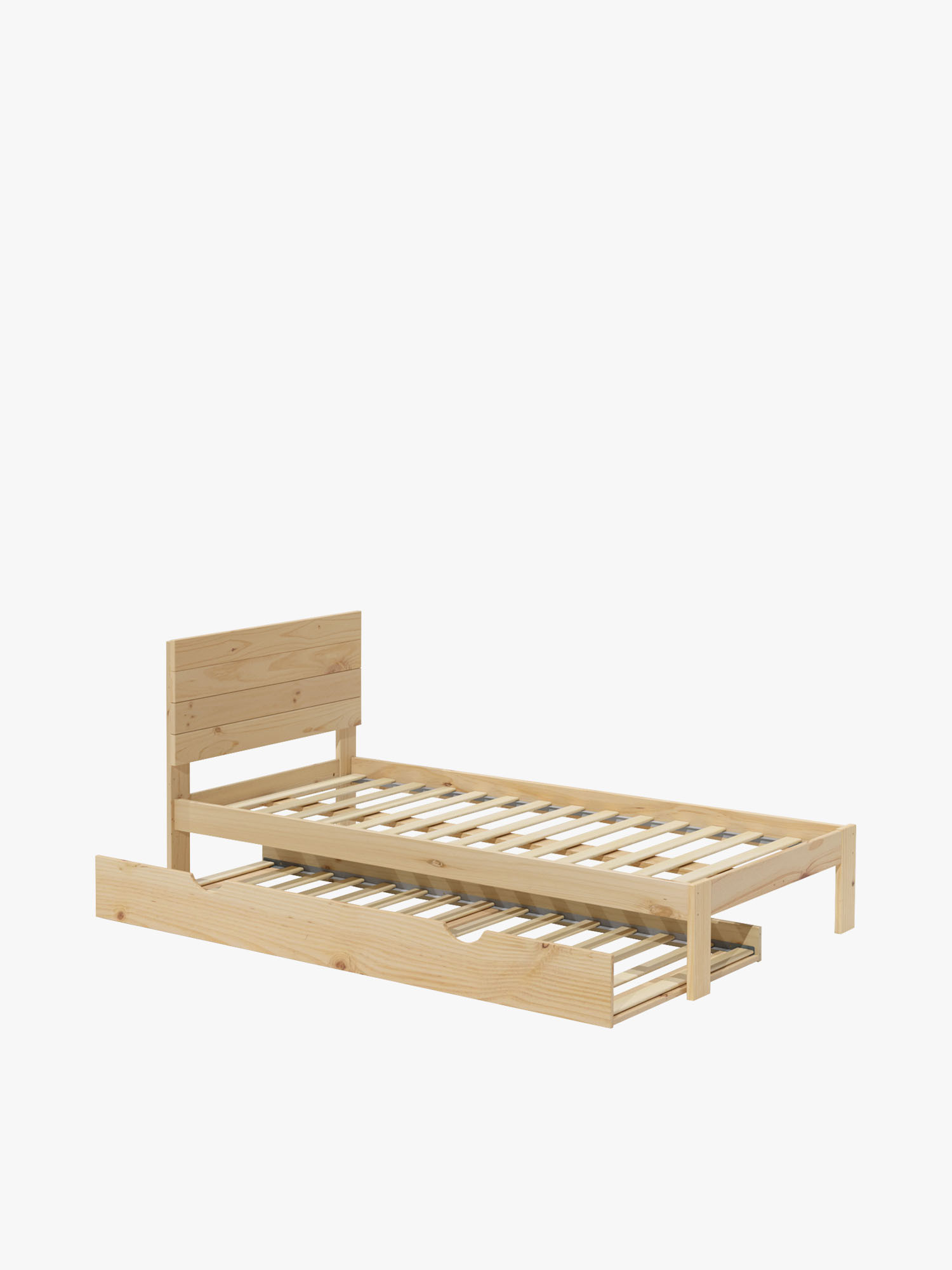 Cama nido de 105 con cabecero de madera de pino  | LUFE