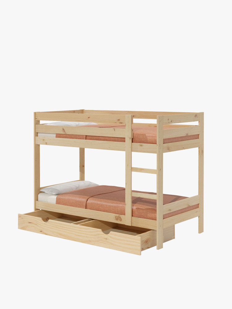 Litera 105 de madera de pino con cajón de almacenaje | LUFE