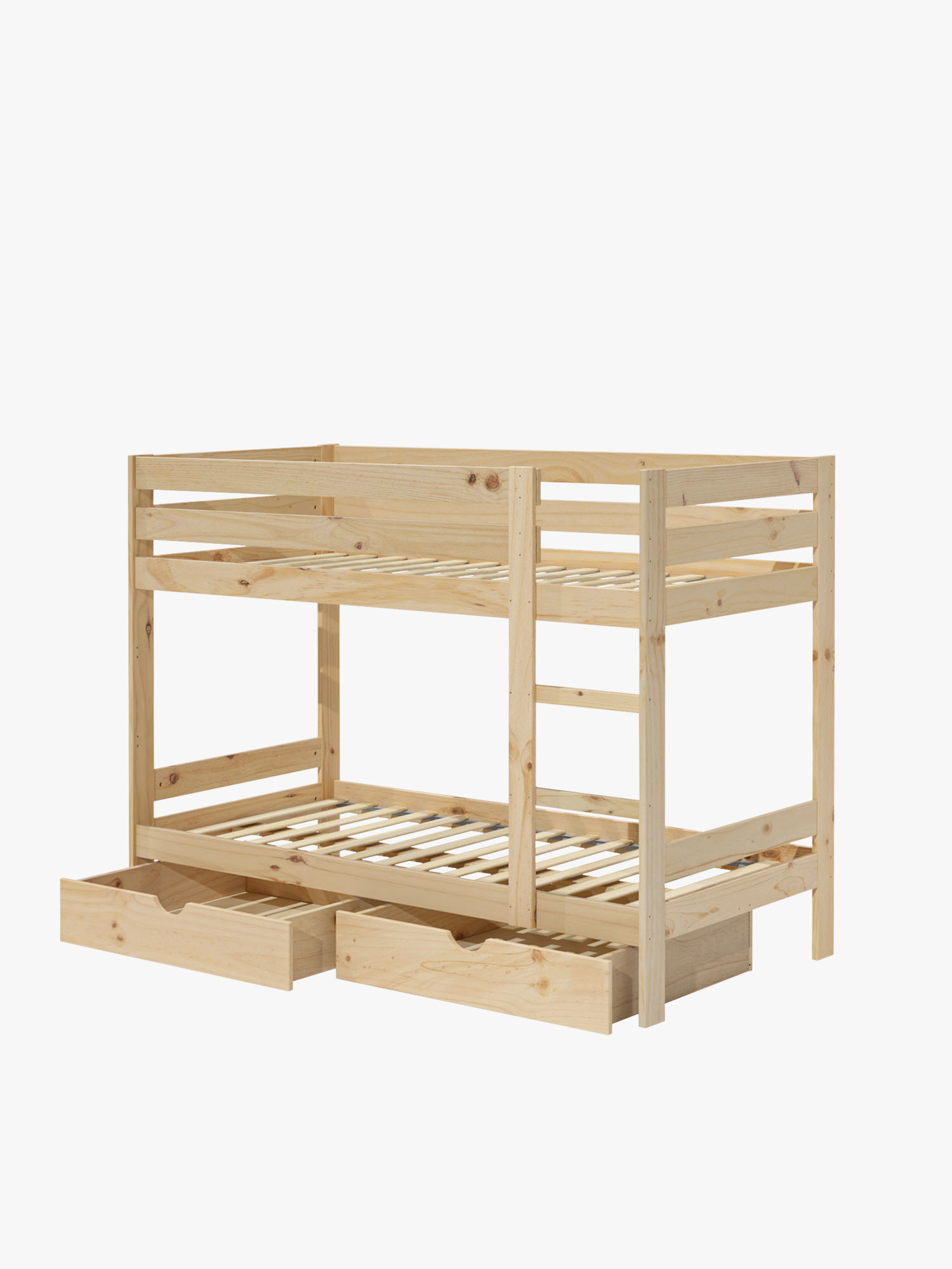 Litera 105 de madera de pino con dos cajones | LUFE