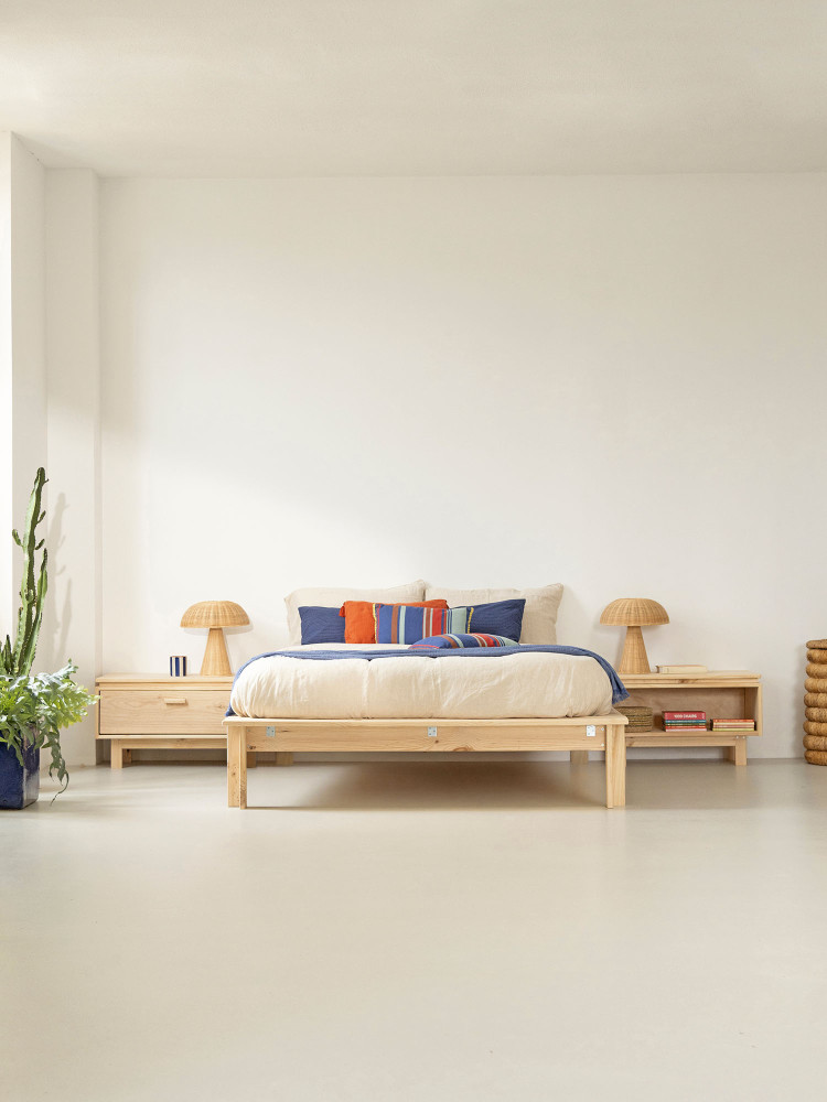 Cama doble LUR 140 cm de madera | LUFE 2