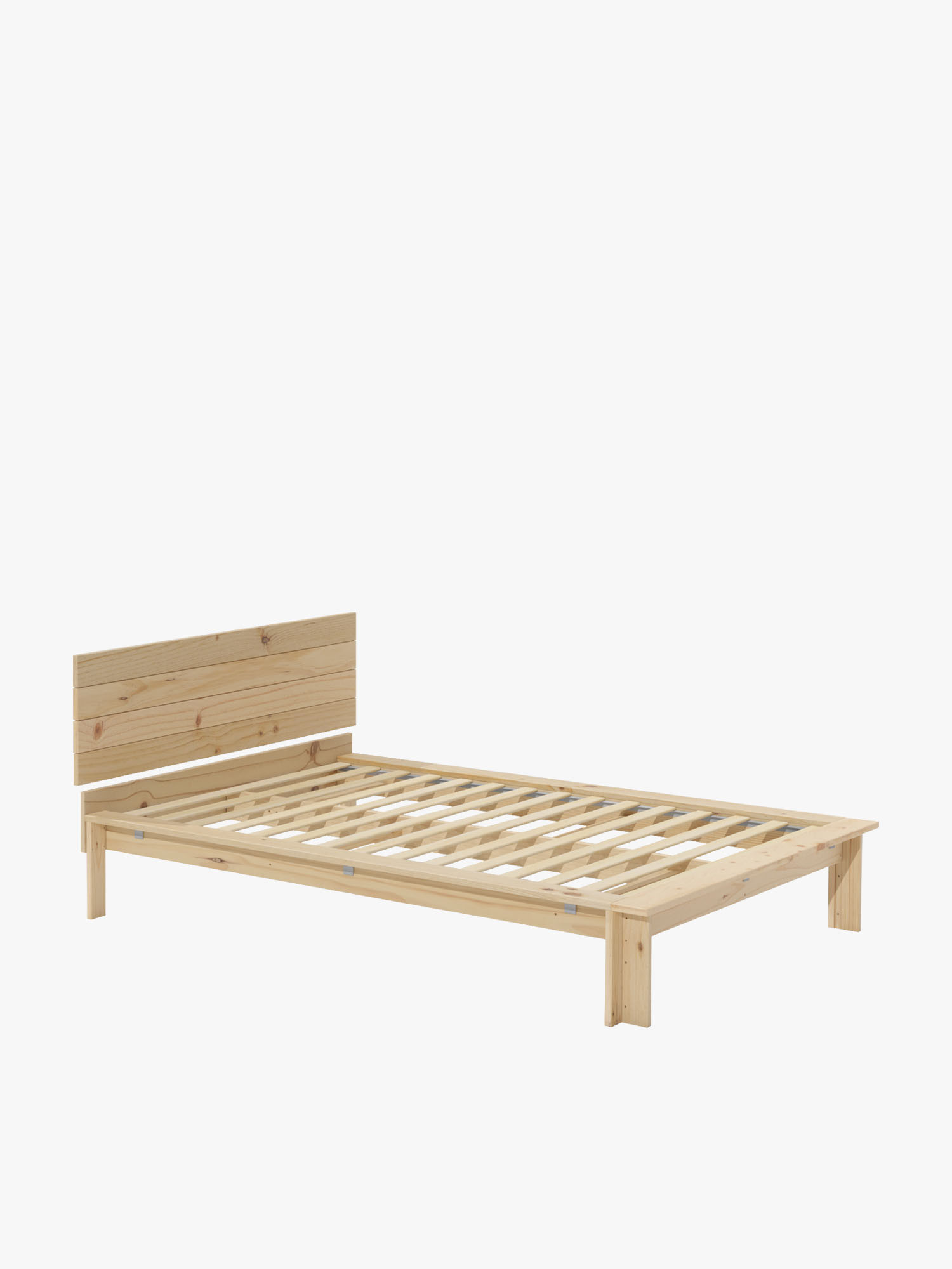 Cama doble LUR 140 cm de madera con cabecero | LUFE