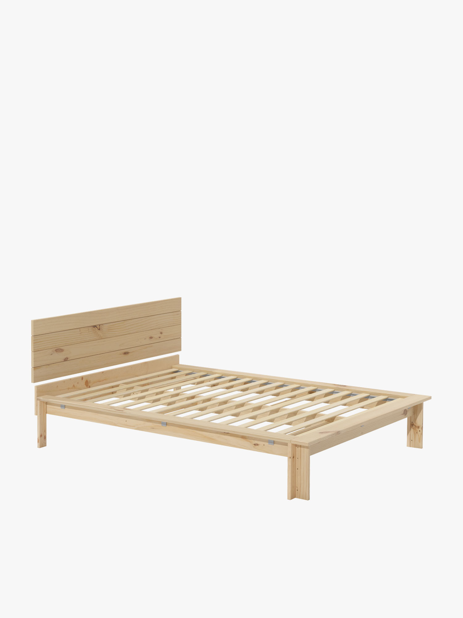 Cama doble LUR 160 cm de madera con cabecero | LUFE