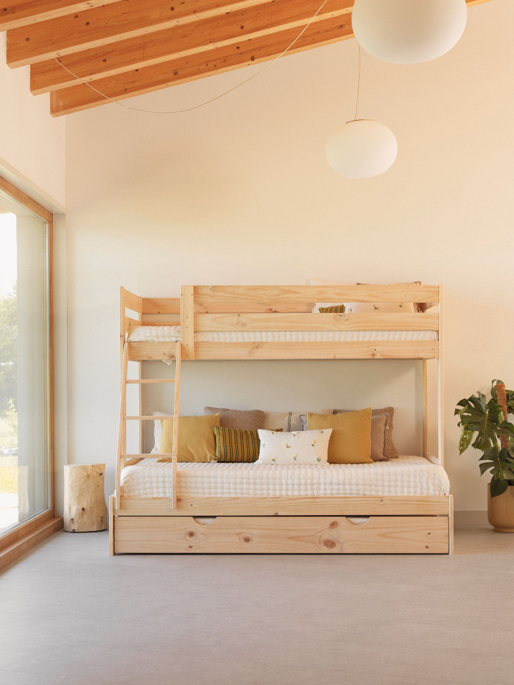 Litera triple cama 90 y 140 con nido | LUFE 2