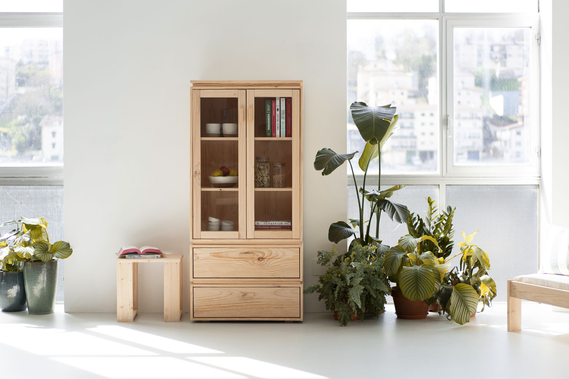Imagen de ambiente 1 para:Vitrina modular de madera maciza