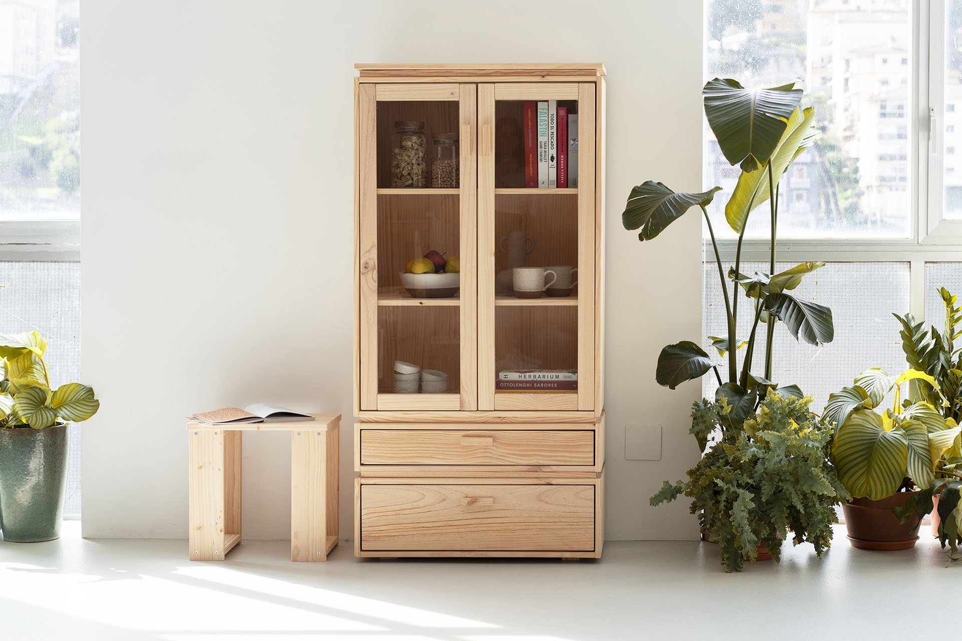 Imagen de ambiente 1 para:Vitrina modular de madera natural