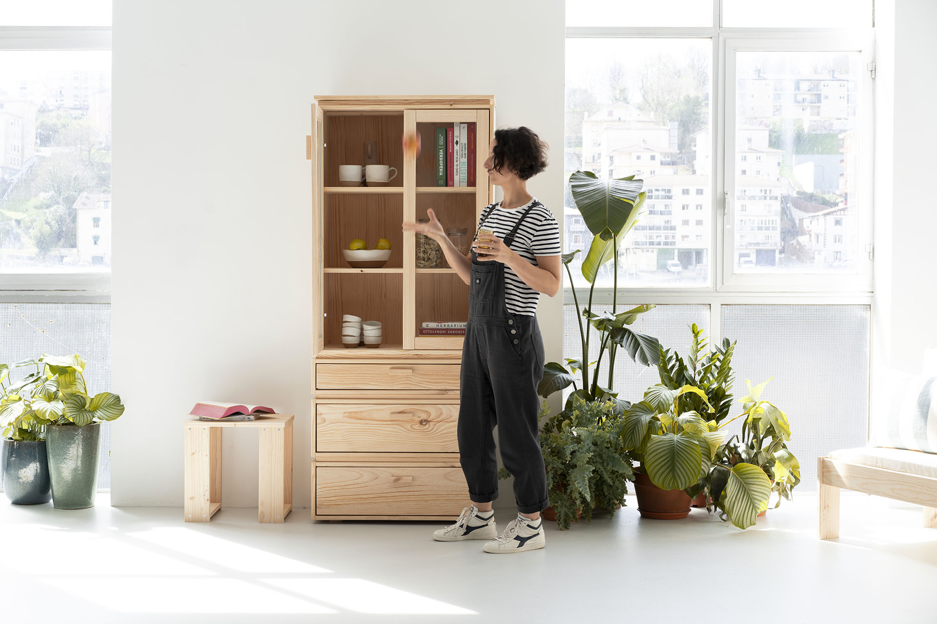 Imagen de ambiente 1 para:Vitrina modular de madera de pino