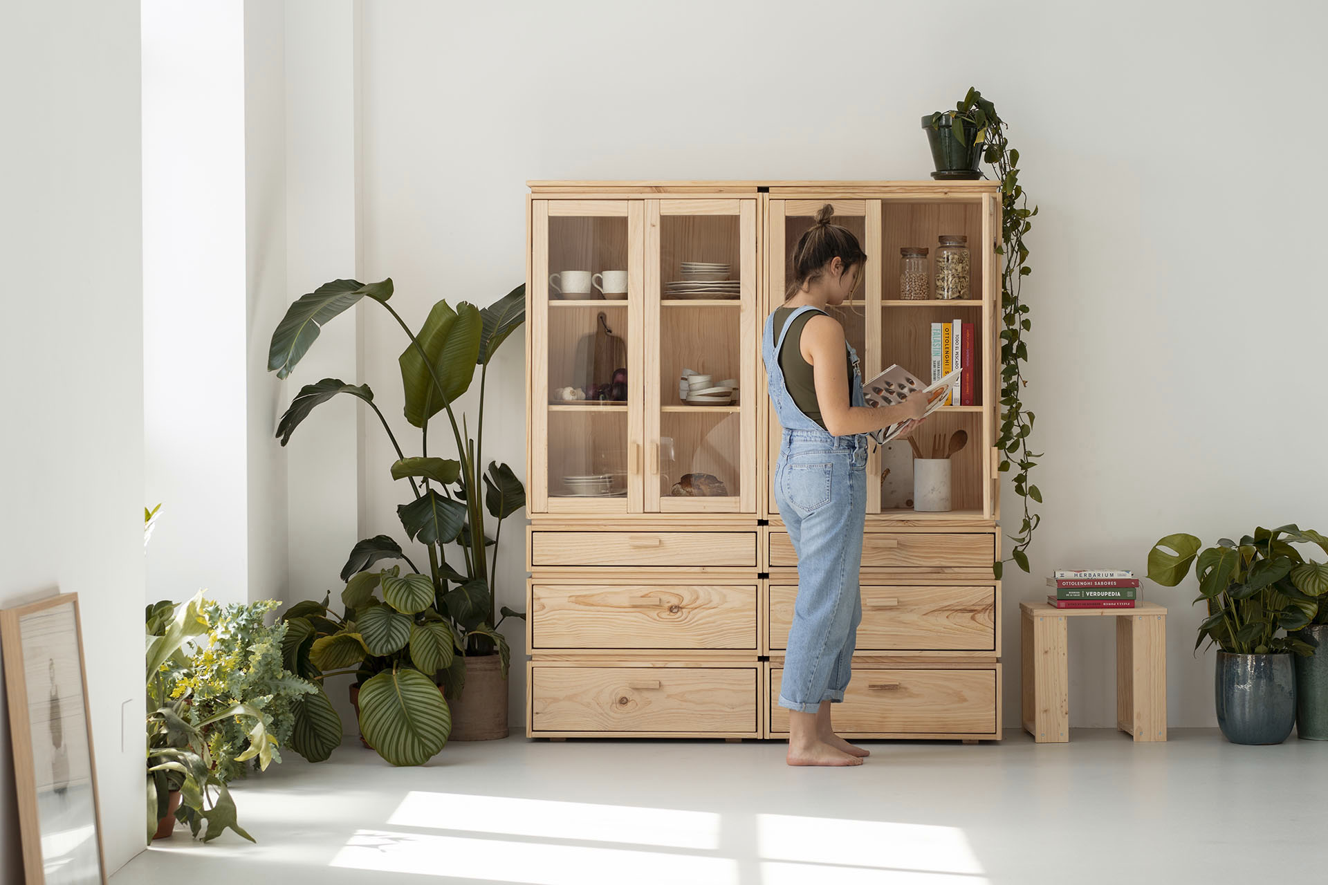 Imagen de ambiente 1 para:Vitrina modular de madera de pino