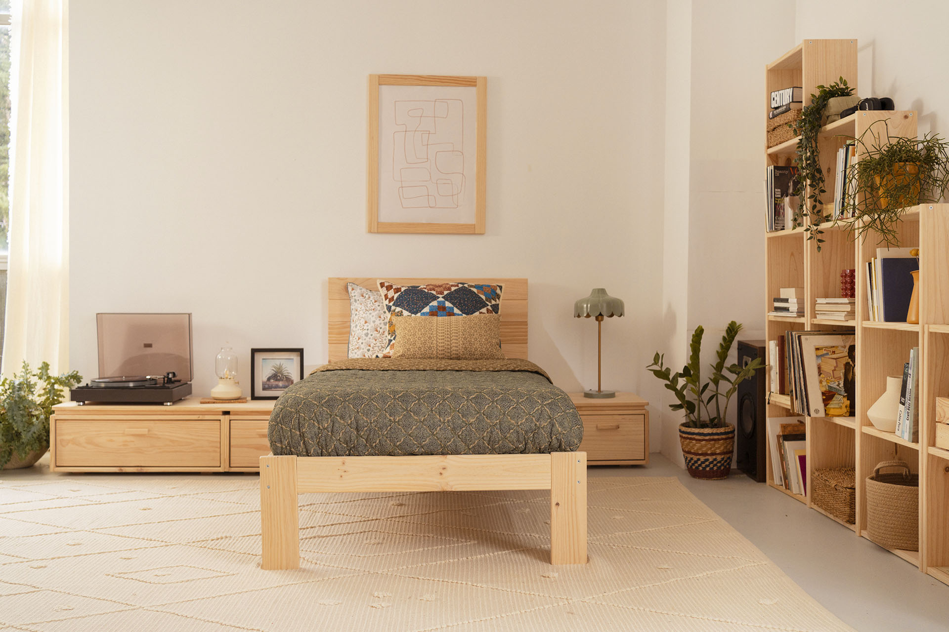 Imagen de ambiente 1 para:Cama individual de madera de pino