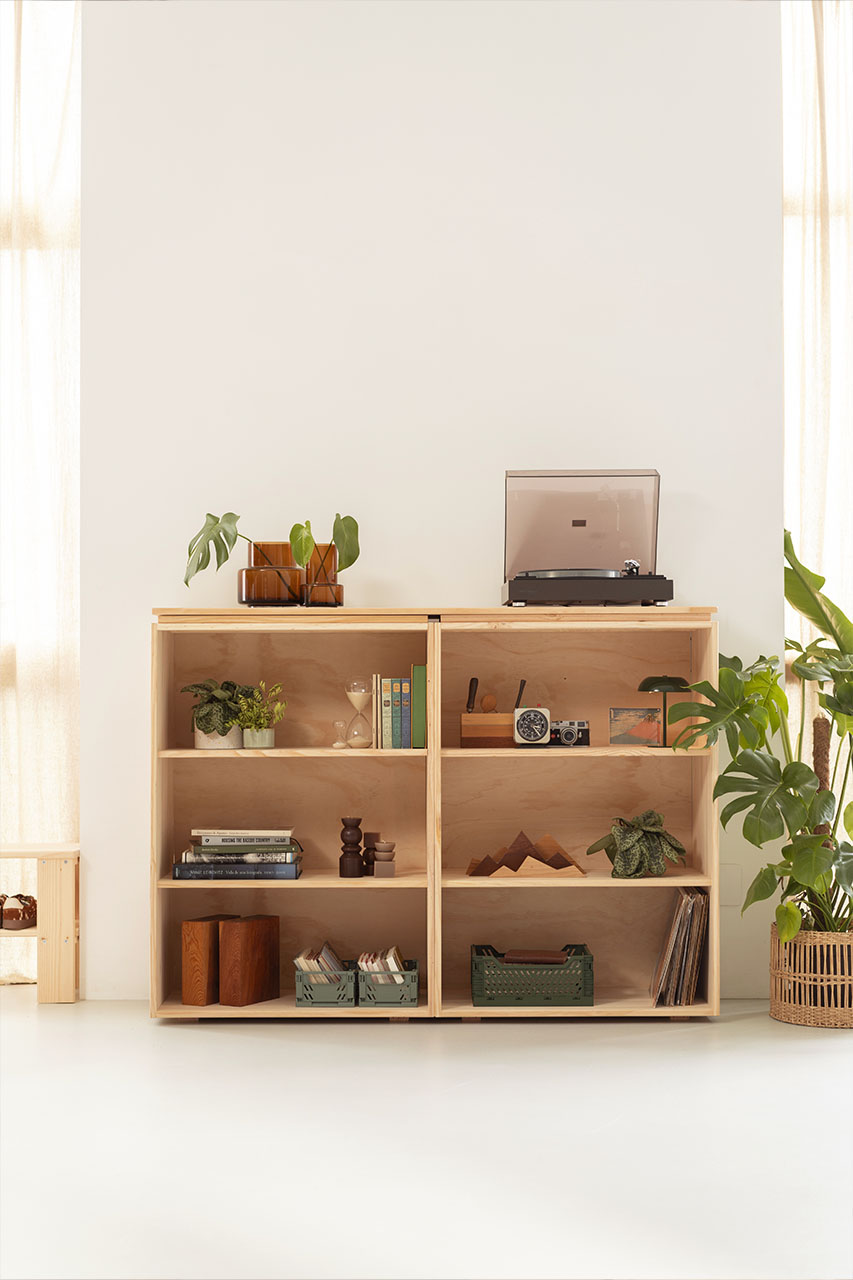 Imagen de ambiente 1 para:Estanter&iacute;a librer&iacute;a de madera natural