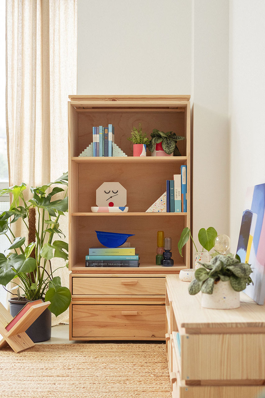 Imagen de ambiente 1 para:Estanter&iacute;a librer&iacute;a de madera natural