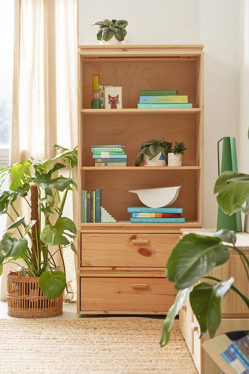 Imagen de ambiente 1 para:Estanter&iacute;a librer&iacute;a de madera natural