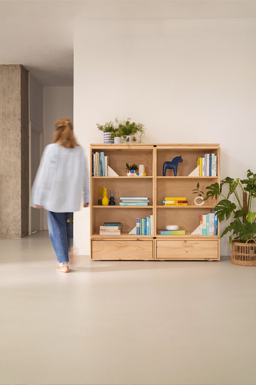 Imagen de ambiente 1 para:Estanter&iacute;a librer&iacute;a doble de madera