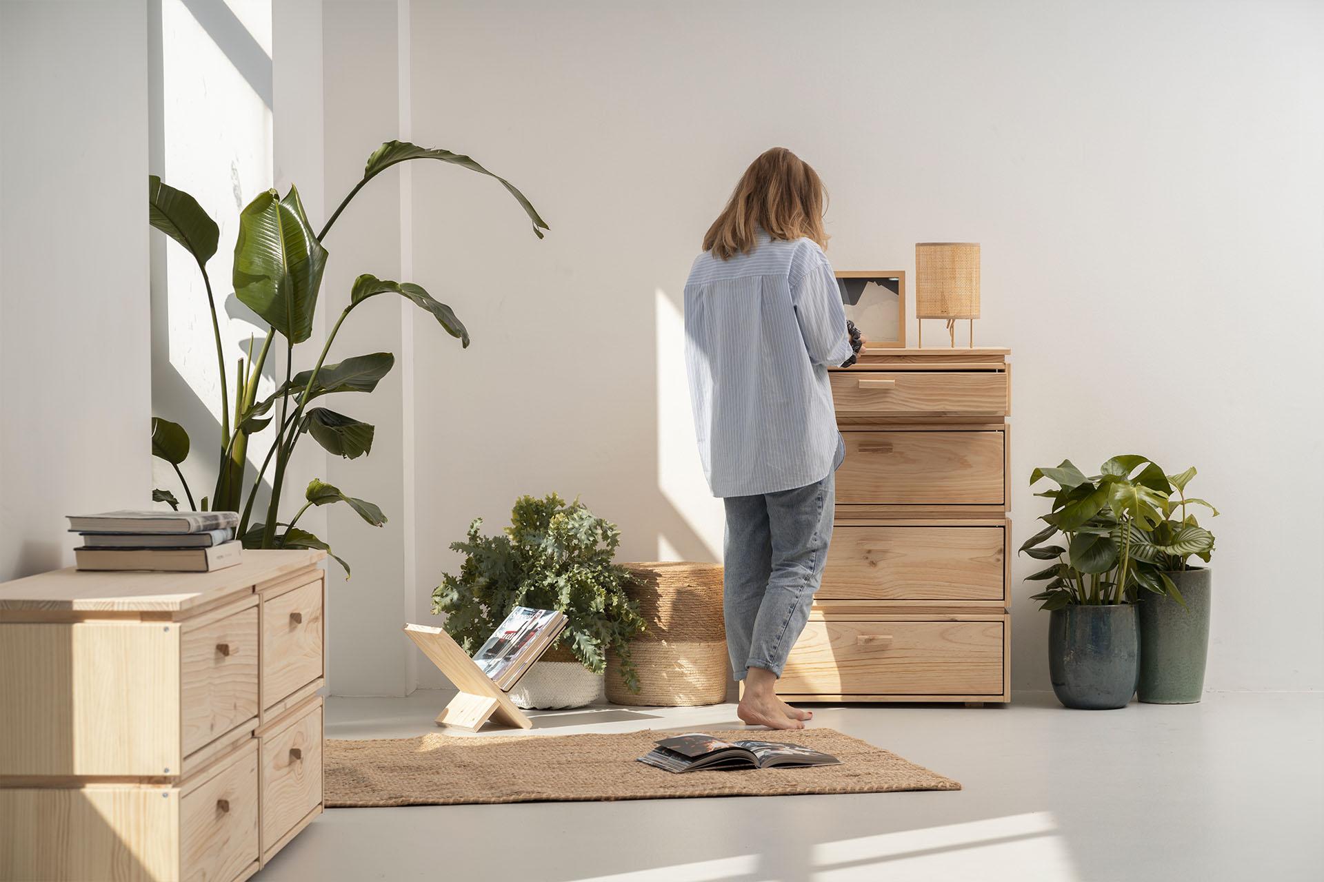 Imagen de ambiente 1 para:Cajonera modular de madera de pino