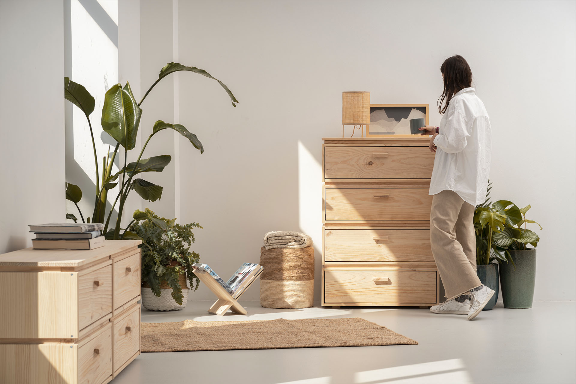 Imagen de ambiente 1 para:Cajonera modular de madera de pino