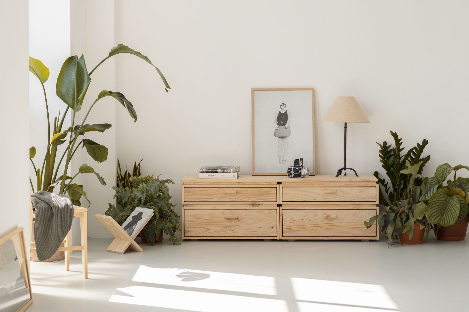 Imagen de ambiente 1 para:C&oacute;moda modular de madera de pino
