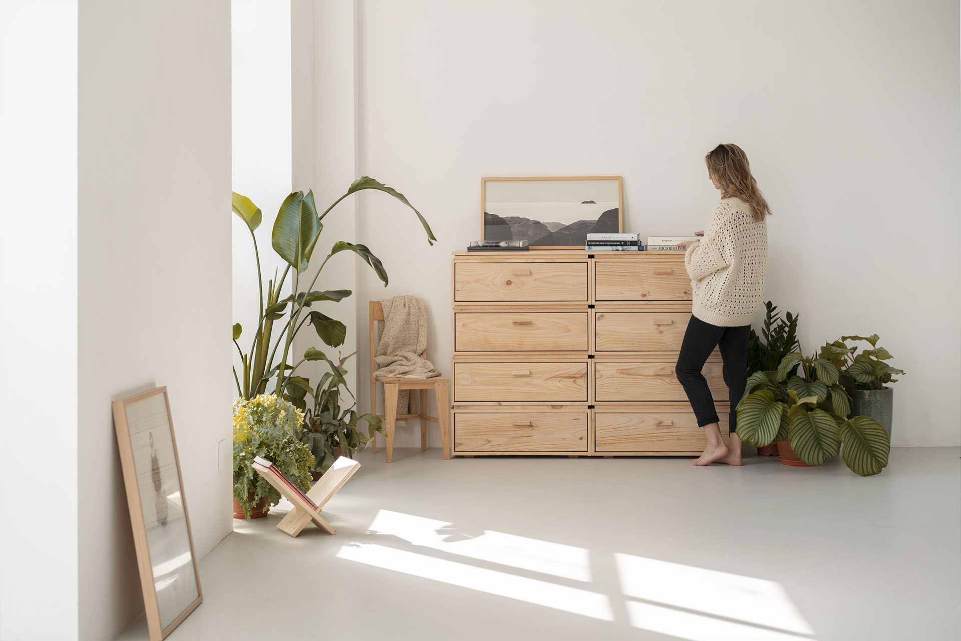 Imagen de ambiente 1 para:Cajonera modular de madera de pino