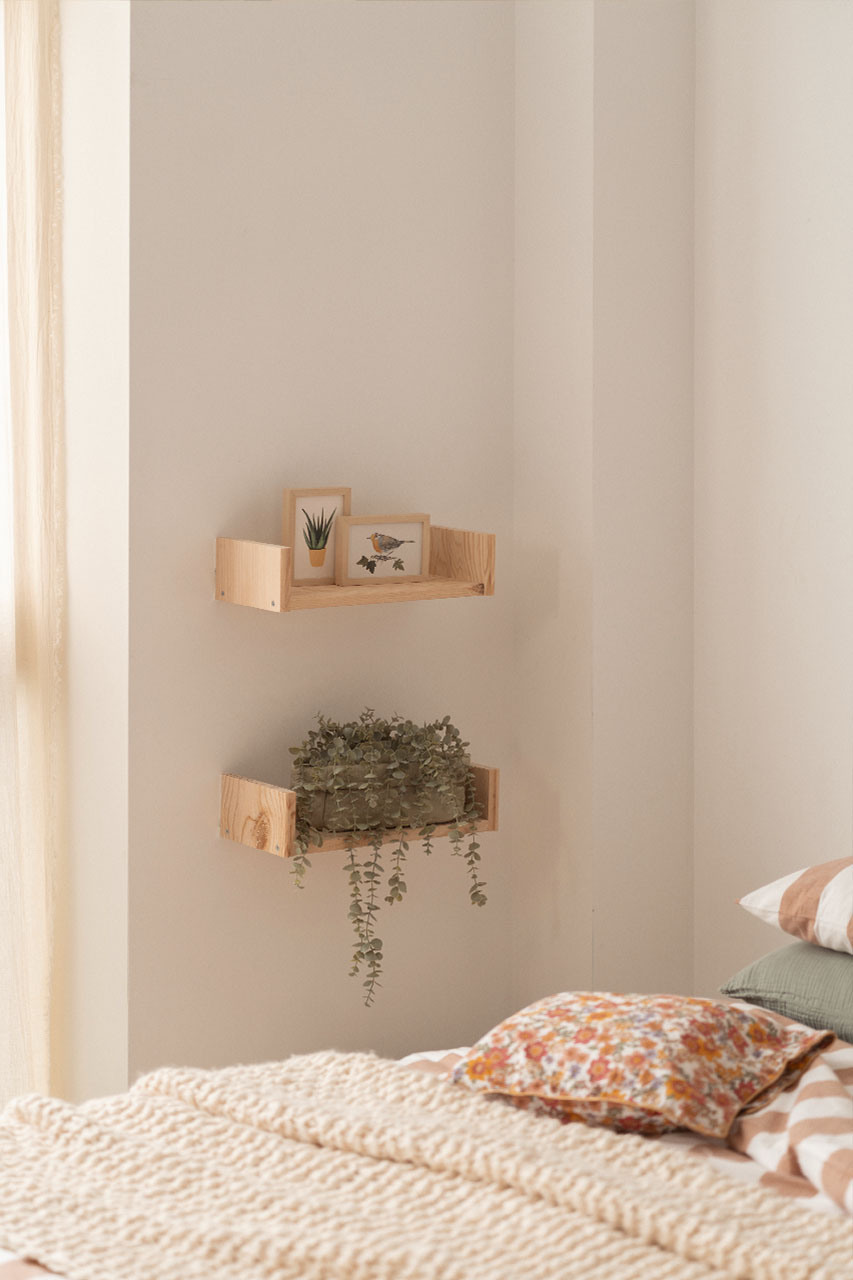 Imagen de ambiente 2 para:Estante flotante de pared de madera de pino