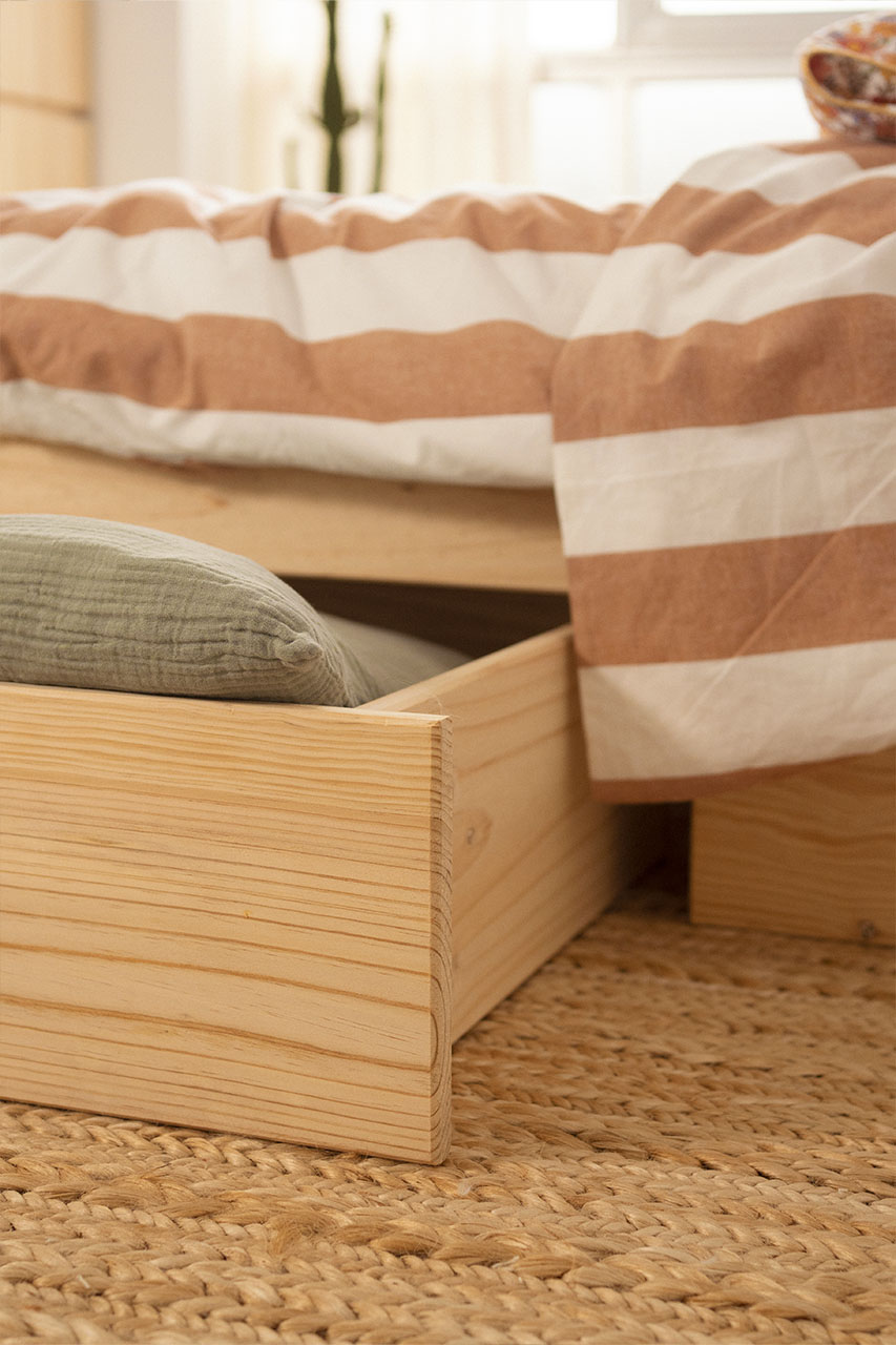 Imagen de ambiente 2 para:Cama de matrimonio de madera ecol&oacute;gica con cajones