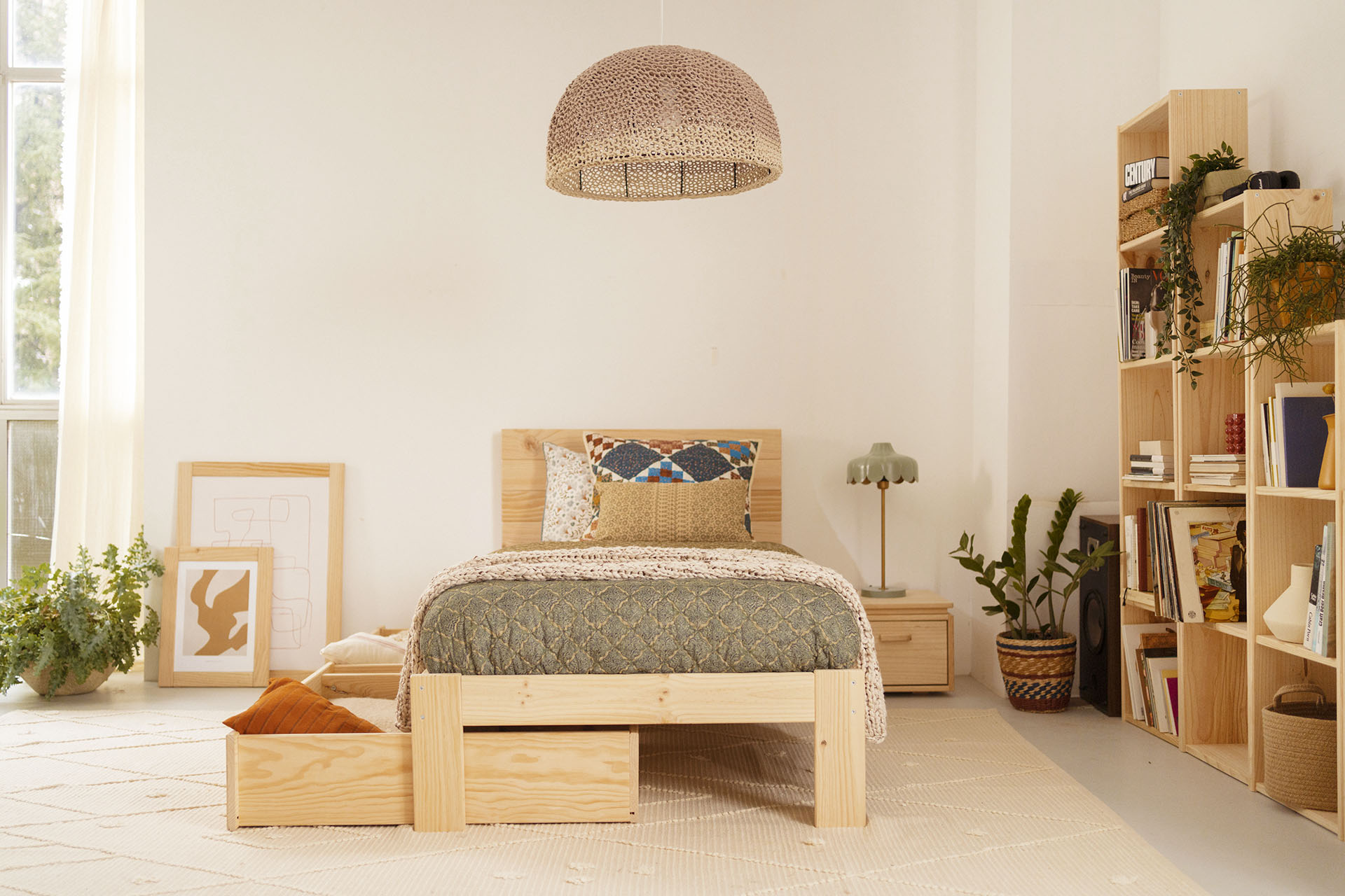 Imagen de ambiente 3 para:Cama individual de madera ecol&oacute;gica con caj&oacute;n
