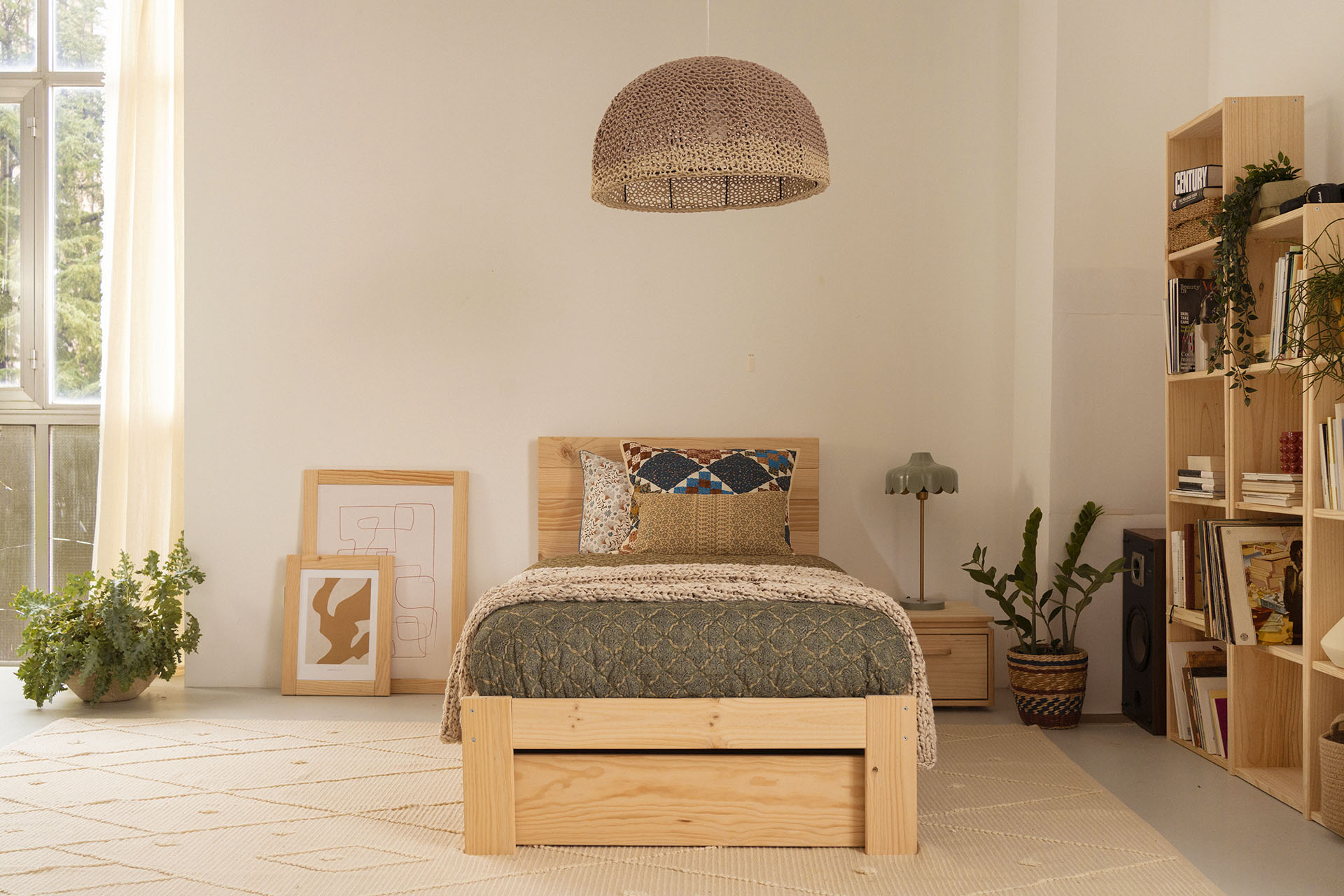 Imagen de ambiente 3 para:Cama individual de madera ecol&oacute;gica con almacenaje