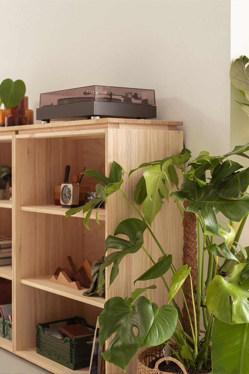 Imagen de ambiente 5 para:Estanter&iacute;a librer&iacute;a de madera natural baja